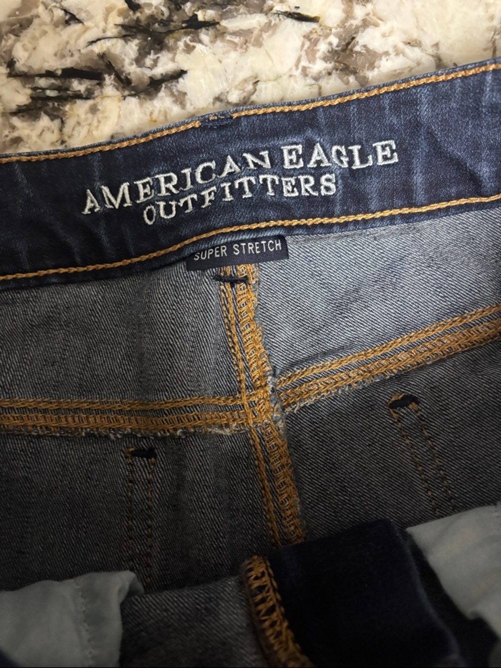 American Eagle Outfitters Dark Indigo Roll-Cuff Denim Shorts - Picture 2 of 3